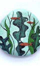 Summer Seals Painted Stone