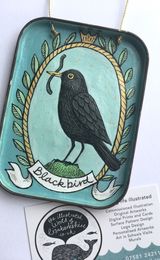 Illustrated Tobacco Tin Lid - Blackbird