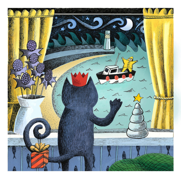 Christmas Card - 'The Christmas Star' 13x13cm on 300gms card.