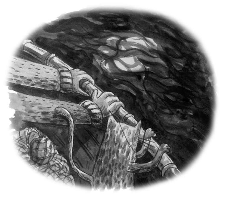 The Fishing Man and his Cat. Digital Print.
