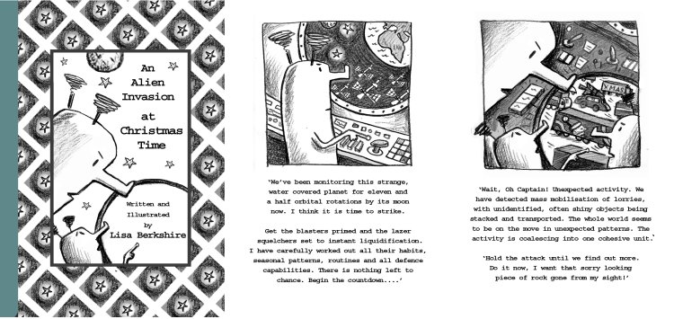 Christmas Card - 'An Alien Invasion at Christmas Time' Storybook card