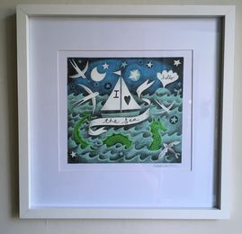 Digital,Mounted Print - I Love the Sea