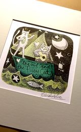 Mounted Digital Print- The Owl and the Pussycat