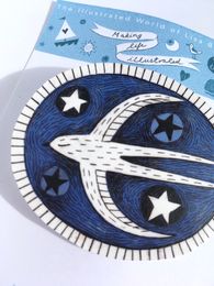 Sleeping Swallow Illustrated Brooch.