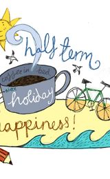 Cartoon Illustration - Half Term Holiday Happiness
