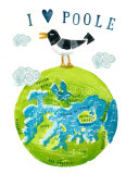 'I Love Poole' Hand-printed Artwork