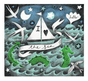 I love the Sea Illustration