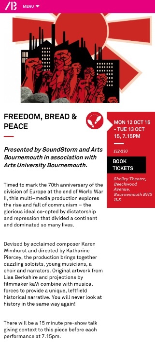 Freedom Bread and Peace - Multimedia Performance on 20th Century Russian History.