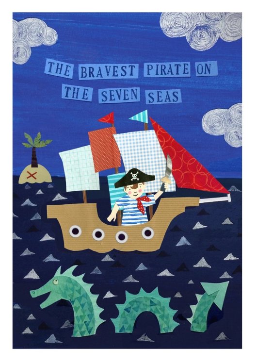 Pirate Boy - Collage Illustrated Artwork