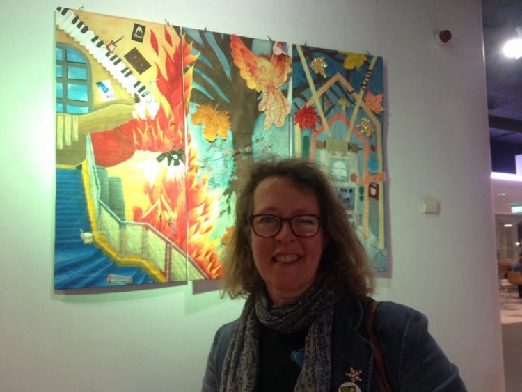 Lychett Minster Secondary School - Visiting Illustrator day on Heironymous Bosch Textile Project.