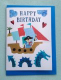 Boy's Happy Birthday Pirate Greetings Card.