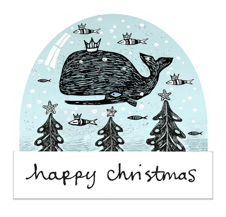 Illustrated Snow Globe - for decoration and cards