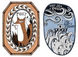 Scrimshaw inspired artworks. 'Foxy' and 'The Boat is Strong'.
