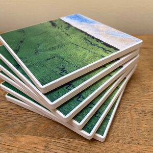 Yellow Sky Ceramic Coaster