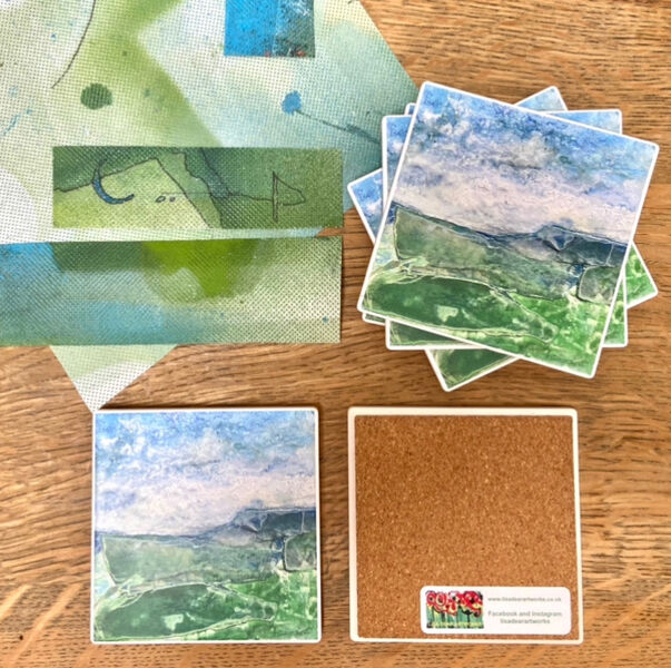 Green Fields Ceramic Coaster