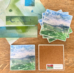 Green Fields Ceramic Coaster