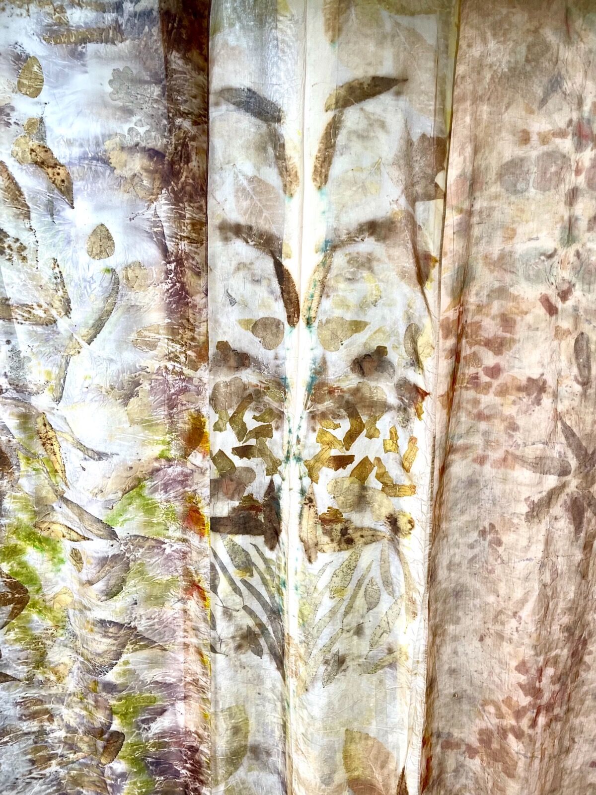 Eco-print silk scarves