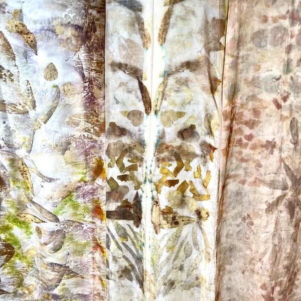 Eco-print silk scarves