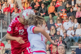 WMS NT, Denmark vs. Malta, Viborg 2019. Stine Larsen scores the eighth goal