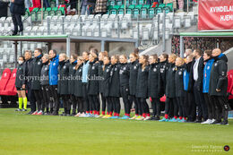 The DK-team in the World Cup qualifier Denmark vs Azerbaijan at Energi Viborg Arena in Viborg, Denmark