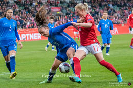 Battle for the ball in the World Cup qualifier Denmark vs Azerbaijan at Energi Viborg Arena in Viborg, Denmark