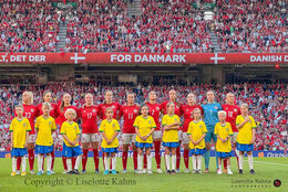 Starting XI for Denmark in the friendly match Denmark vs Brazil at Parken Stadium, Copenhagen, Denmark