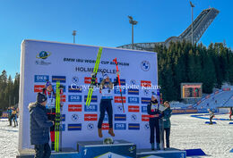 Tiril Eckhoff excited about her first place at the BMW IBU biathlon finals in Holmenkollen, Oslo, Norway