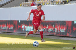 Nicoline Sorensen (#14 Denmark) in the the friendly match Denmark vs. Australia at "Casa Arena" Stadium in Horsens, Denmark
