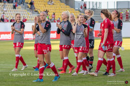 Kvindelandsholdet paying tribute to the fans after the the friendly match Denmark vs. Australia at "Casa Arena" Stadium in Horsens, Denmark