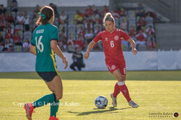 Nanna Christiansen (#6 Denmark) in the friendly match Denmark vs. Australia at "Casa Arena" Stadium in Horsens, Denmark