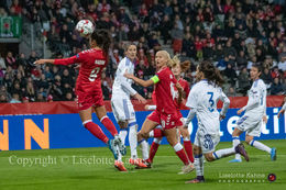 WMS NT, Denmark vs. Bosnia and Herzegovina, Viborg 2019. Nadia Nadim with a header