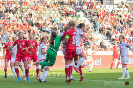 WMS NT, Denmark vs. Malta, Viborg 2019. It's crowded in front of Malta's goal