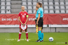 Captain Pernille Harder (#10 Denmark) in World Cup Qualifier Denmark vs Malta at Energi Arena Viborg in Viborg, Denmark