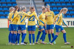 Brondby Women focused before the "Kvindeliga" match Fortuna Hjorring vs. Brondby at "Bredbaand Nord Arena" in Hjorring, Denmark