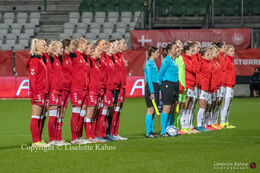 National anthems at the World Cup qualifier Denmark vs Russia at Energi Viborg Arena in Viborg, Denmark