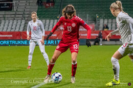 Sofie Junge (#13 Denmark) in the World Cup qualifier Denmark vs Russia at Energi Viborg Arena in Viborg, Denmark