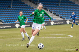 Emily Jayne Garnier (#5 Fortuna Hjorring) in the "Gjensidige Kvindeliga" match between Fortuna Hjorring and HB Koge at Hjorring stadium in Hjorring, Denmark