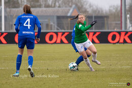 Emma Snerle (#10 Fortuna Hjorring) in the "Gjensidige Kvindeliga" match between Fortuna Hjorring and HB Koge at Hjorring stadium in Hjorring, Denmark