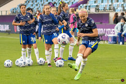 Pernille Harder (#23 Chelsea) during warm-up in the UEFA Women's Champions League Final, Chelsea vs. FC Barcelona