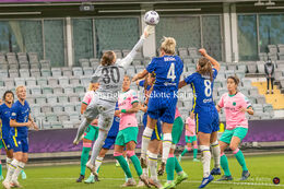 Action in front of Chelsea's goal in the UEFA Women's Champions League Final, Chelsea vs. FC Barcelona