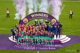 IMG 5025FC Barcelona are celebrated as winners of the UEFA Women's Champions League Final, Chelsea vs. FC Barcelona