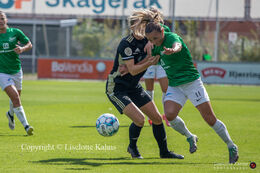 "Kvindeliga" match Fortuna Hjorring vs. KoldingQ at "Bredbaand Nord Arena" in Hjorring, Denmark