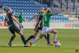 "Kvindeliga" match Fortuna Hjorring vs. KoldingQ at "Bredbaand Nord Arena" in Hjorring, Denmark