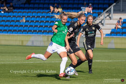 "Kvindeliga" match Fortuna Hjorring vs. KoldingQ at "Bredbaand Nord Arena" in Hjorring, Denmark