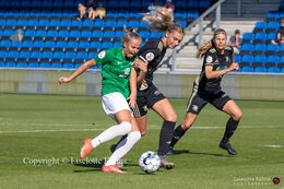 "Kvindeliga" match Fortuna Hjorring vs. KoldingQ at "Bredbaand Nord Arena" in Hjorring, Denmark