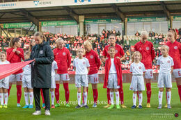 "Kvindelandsholdet" in the friendly match Denmark vs Australia at Viborg Stadium, Denmark