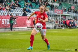 Janni Thomsen (#19 Denmark) in the friendly match Denmark vs Australia at Viborg Stadium, Denmark
