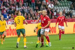 Pernille Harder (#10 Denmark) in the friendly match Denmark vs Australia at Viborg Stadium, Denmark