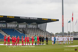 Getting ready for the "Kvindeliga" match Fortuna Hjorring vs. AGF at "Bredbaand Nord Arena" in Hjorring, Denmark