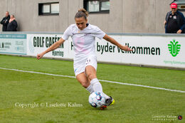 Florentina Olar (#11 Fortuna Hjorring) with a shot in the "Kvindeliga" match Fortuna Hjorring vs. AGF at "Bredbaand Nord Arena" in Hjorring, Denmark